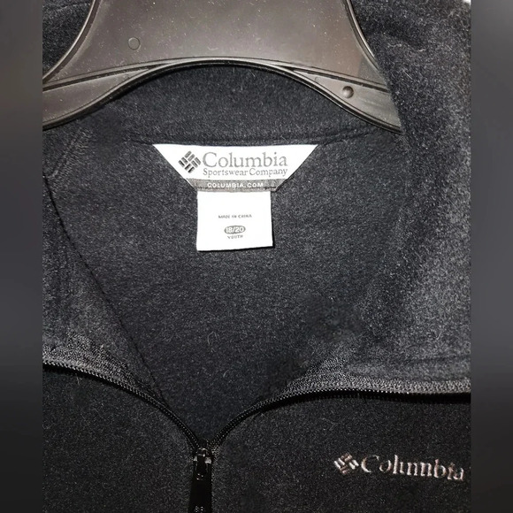 Black Columbia Full Zip Pockets Jacket Youth 18 20 - Picture 4 of 5